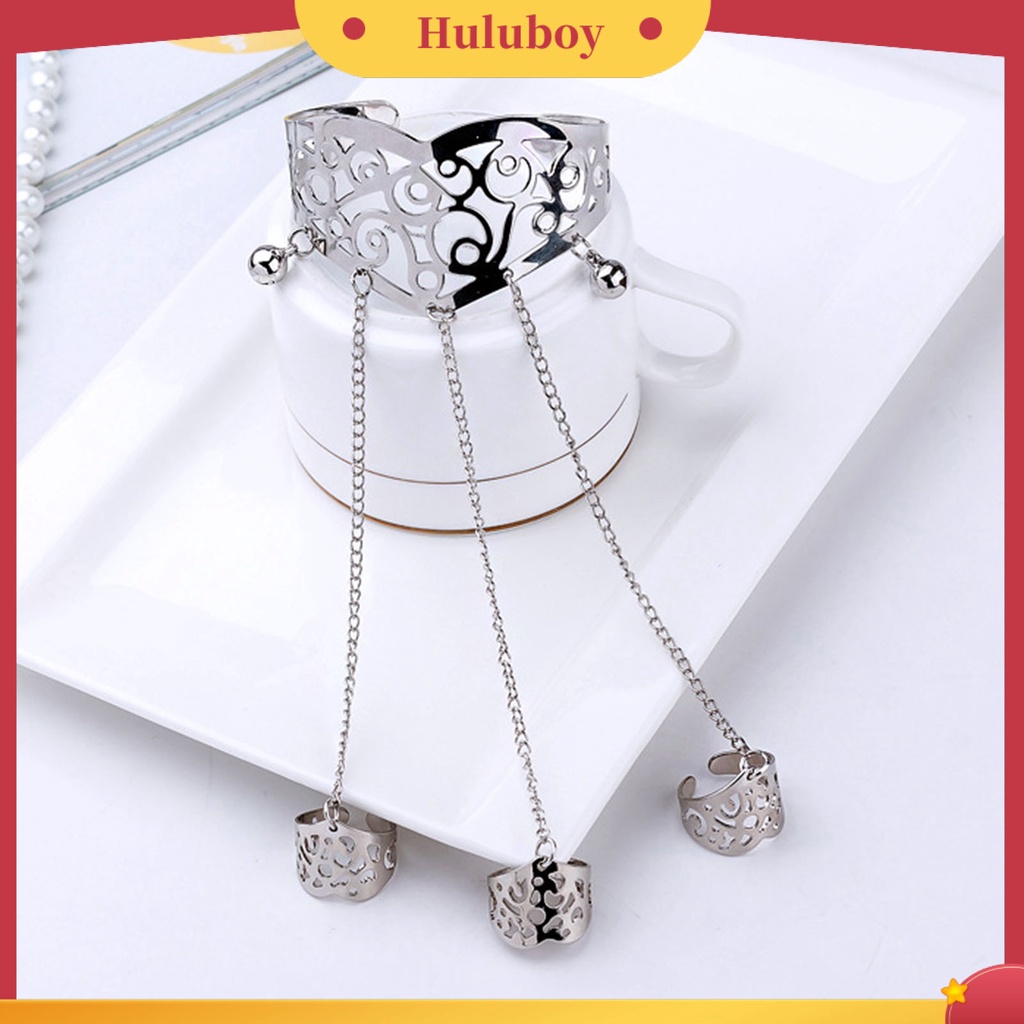 Hu Hu Hu Hu Hu Alat Bantu Pasang Kacamata♡ Gelang Tangan Rantai Banyak Lapis Adjustable Motif Ukir Hollow Aksen Rumbai Untuk Wanita