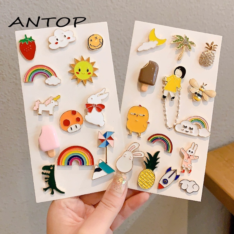 Bros Kartun Indah Gaya Jepang Ins Pin Lencana Dekorasi Garis Leher Individu ANTOP