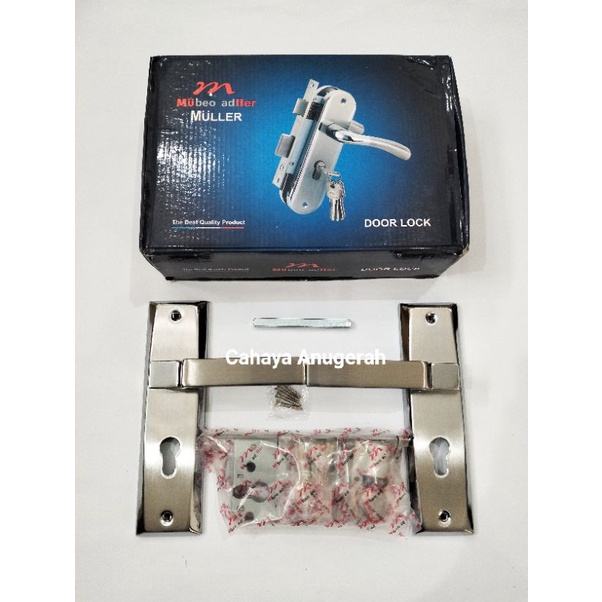 Handle Pintu Muller Tanggung / Slot Babet Muller / Gagang Pintu Set Lengkap