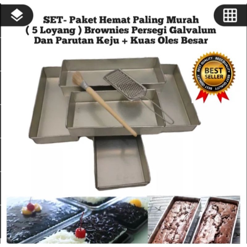 SET 5 LOYANG BROWNIES GRATIS PARUTAN KEJU + KUAS