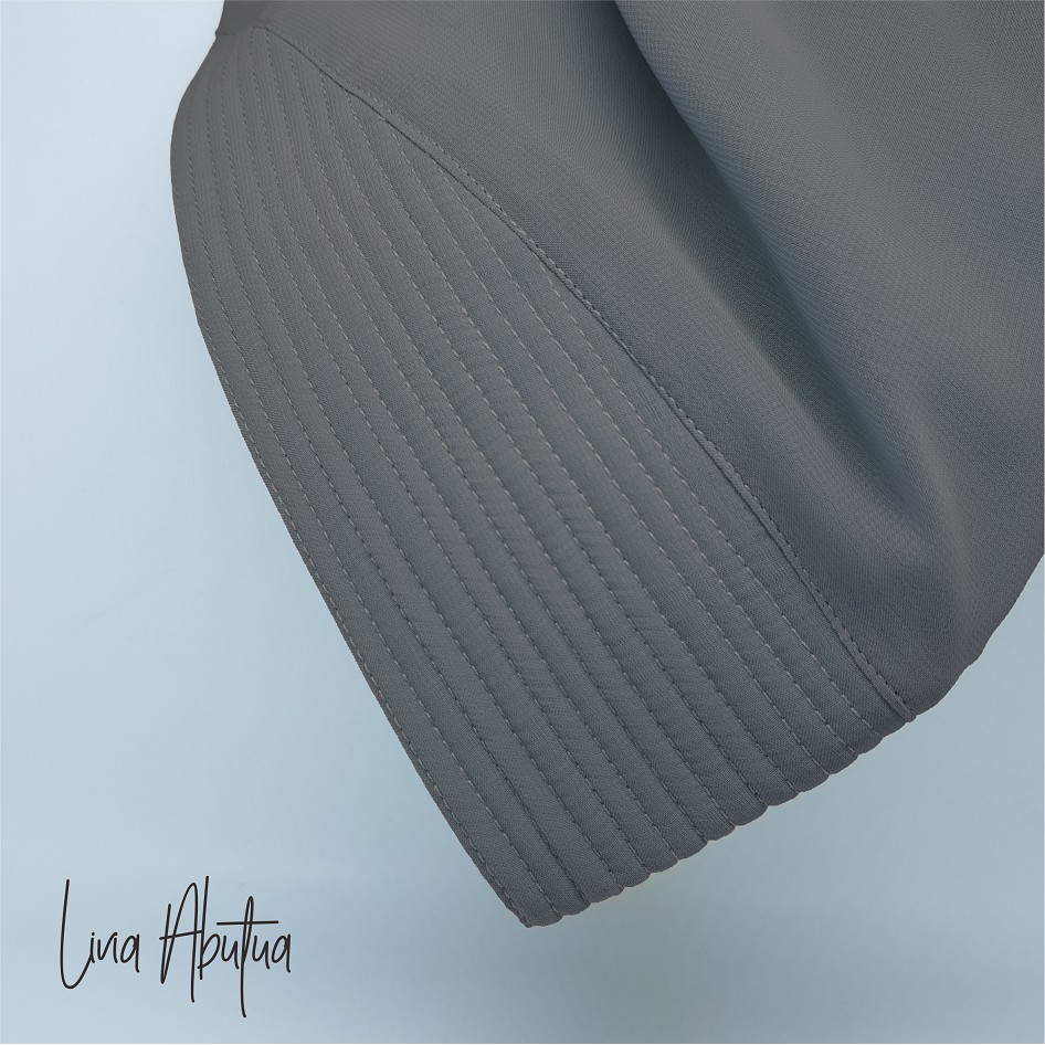 SALE Hijab Khimar livia alifa 2 layer oval / Jilbab 2 layer-Premium ABU TUA