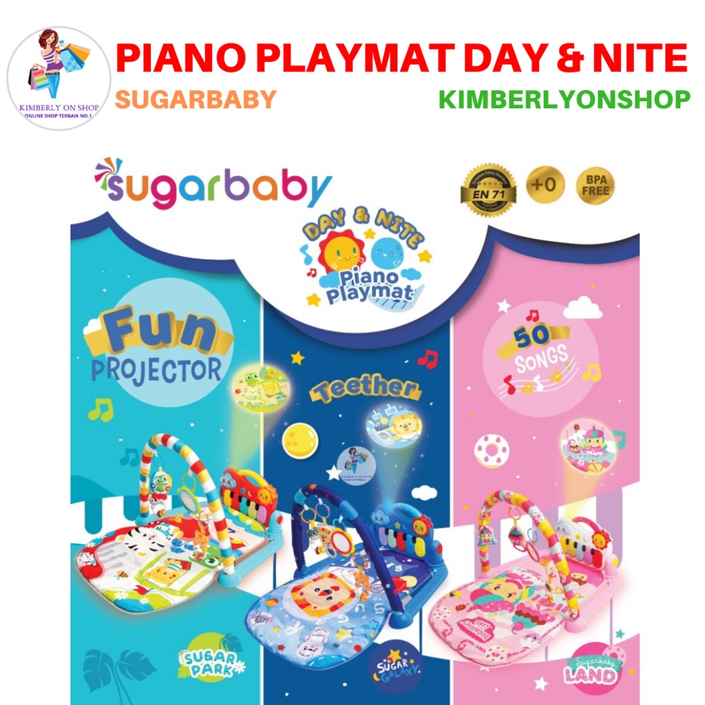 Sugar Baby All in 1 Piano Playmat Mainan Bayi Piano Music Matras Day &amp; Nite