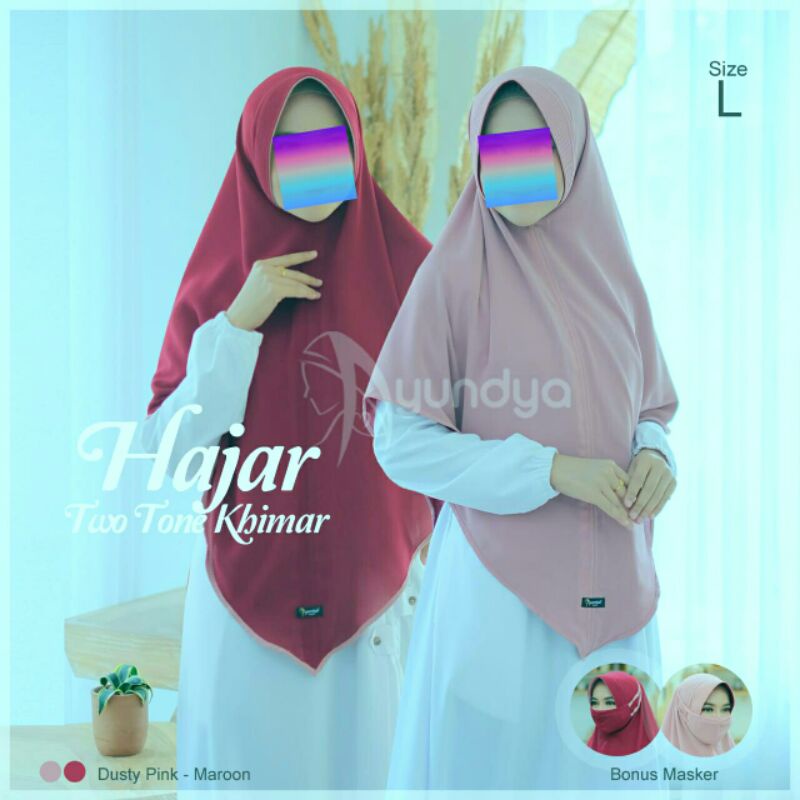 Hajar Khimar Twotone / Jilbab bolak balik Ayundya