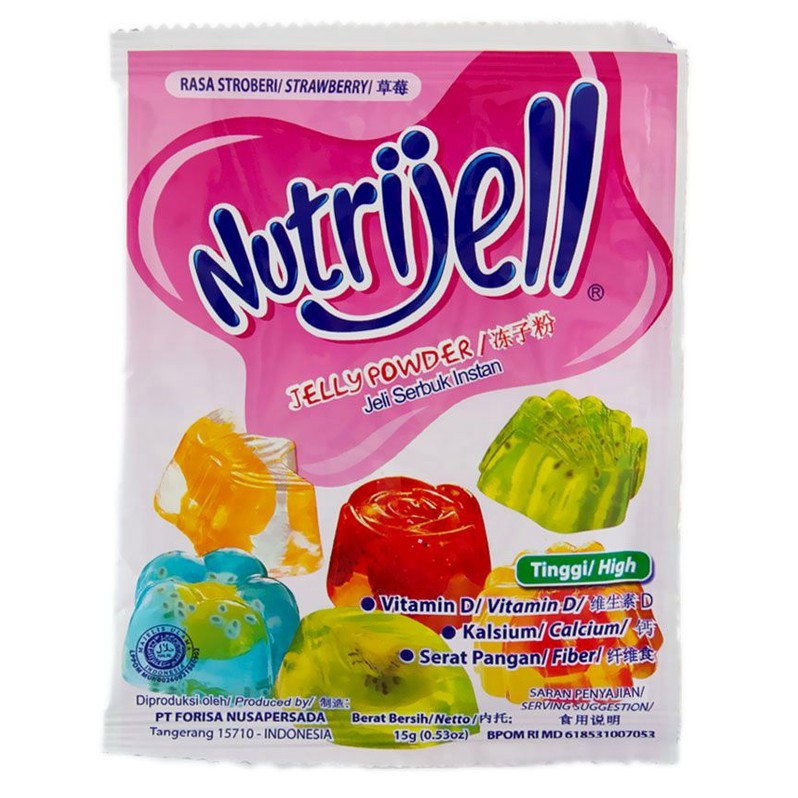 

Nutrijell Rasa Stroberi 15gr Agar Nutrijel Strawberry Jelly Powder