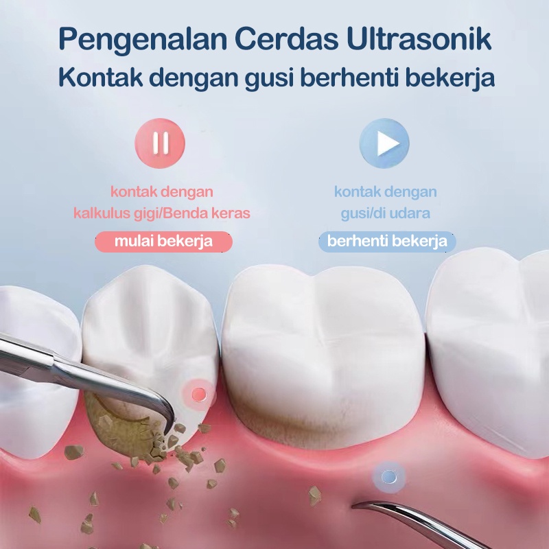 Alat Pembersih Karang Gigi Dental Scaling Sonic Elektrik 1 Set 3 Modes Perawatan Dan Pembersih Karang Gigi Dental Remover With Light