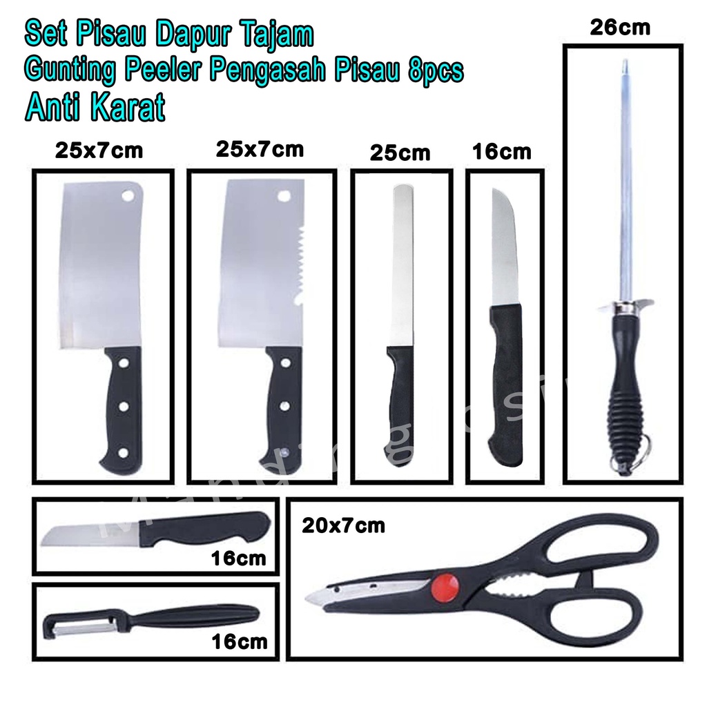 Pisau *Pisau Dapur  *pisau serbaguna *6 IN 1