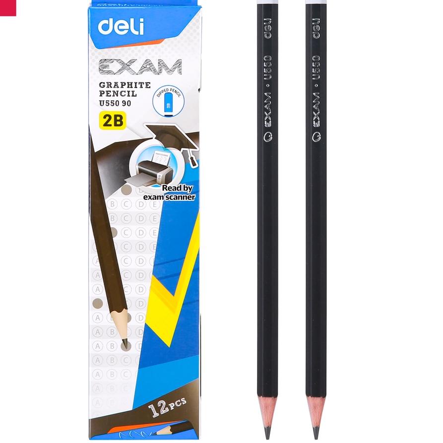 

Best Seller!! KODE-597 Deli Pensil Grafit 2B, φ8×175mm 12pcs/box Bahan Kayu Poplar, Grafit, Mudah Di