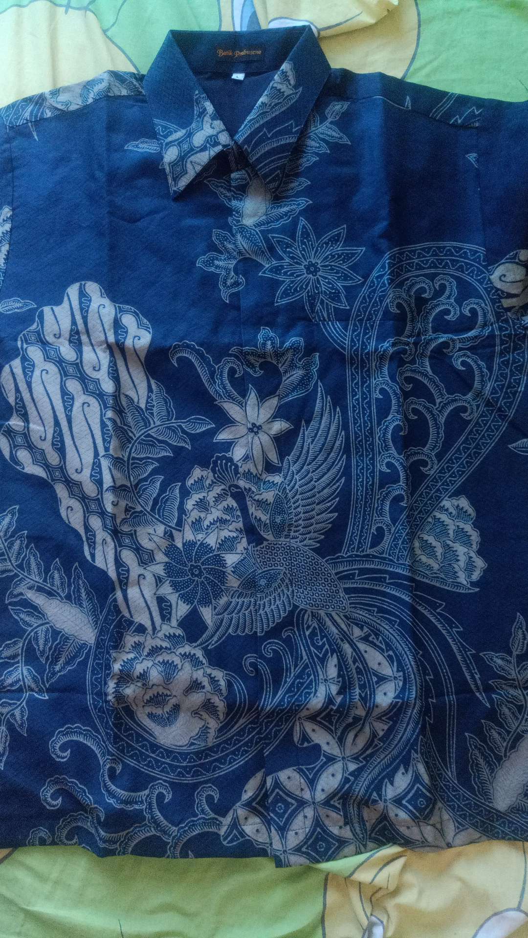 Motif Dobby Parang Peksi Dongker Kemeja Batik Pria Pendek Full Furing