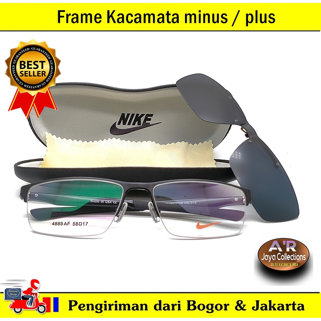 Frame Kacamata Nike Clip On Sporty Lensa Polarized
