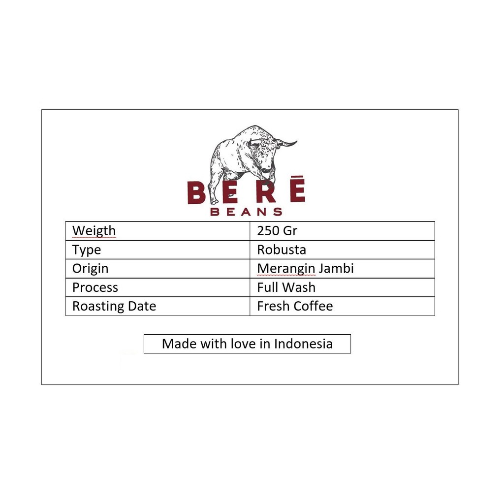 Kopi Robusta Merangin Jambi Indonesia 250 GRAM Biji Bubuk Coffee Beans Giling Coffe Cofe Bean 250 Gr