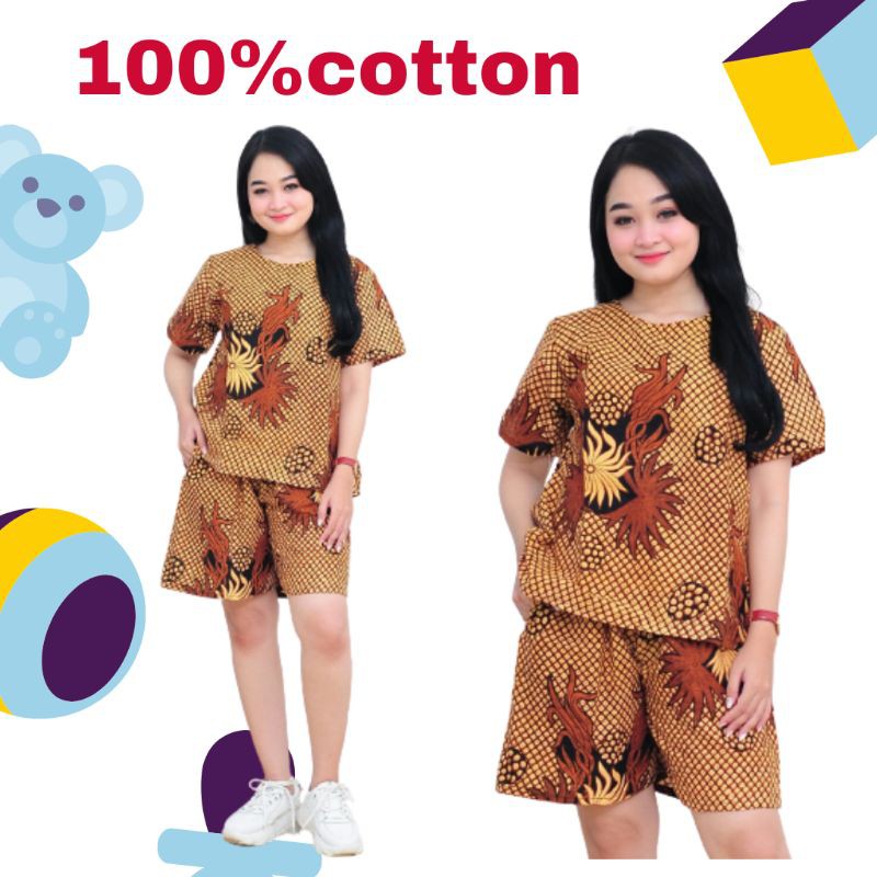 Setelan Kulot Batik Wanita Cewek Cewe Perempuan Kekinian Modern Casual