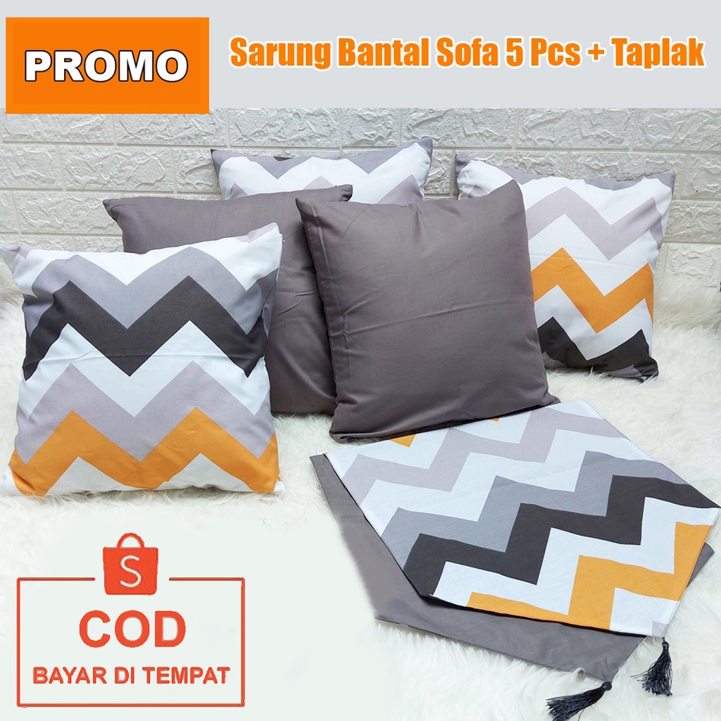 ✅COD Cover Sarung Bantal Kursi Sofa Set Taplak Meja Tamu