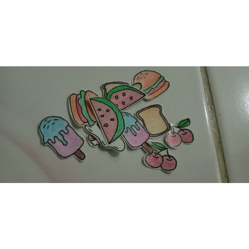 [FOOD] Stiker handmade makanan buatan tangan asli