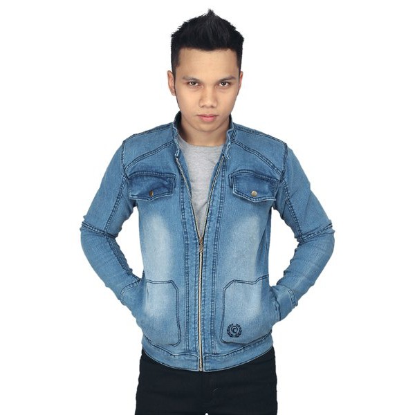jaket jeans levis pria hoodie biru muda terbaru distro original rndz keren murah gaya rd112