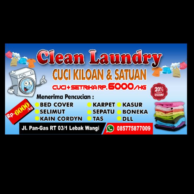 spanduk/Banner/toko laundry ukuran 2meter