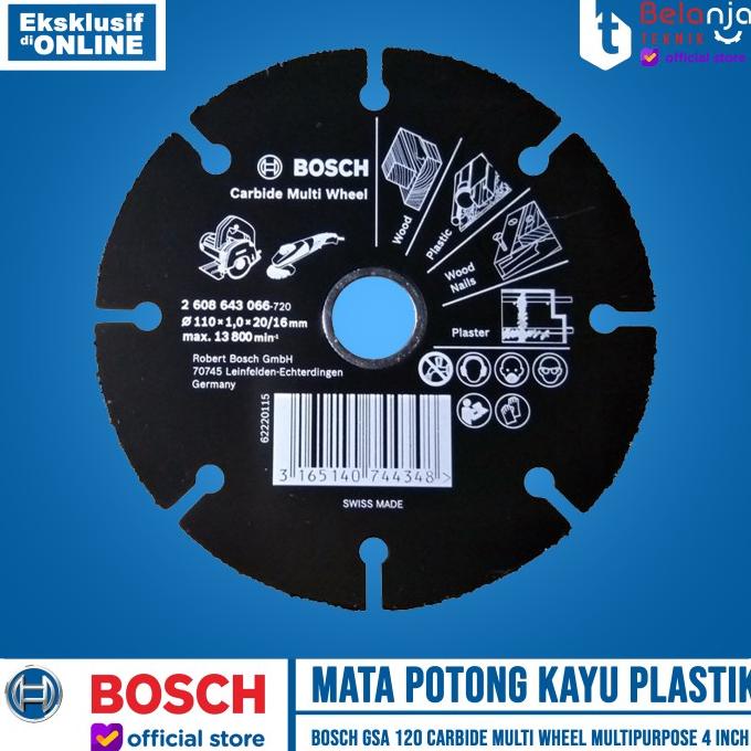 Bosch Mata Potong Kayu Plastik Carbide Multi Wheel Multipurpose 4 Inch