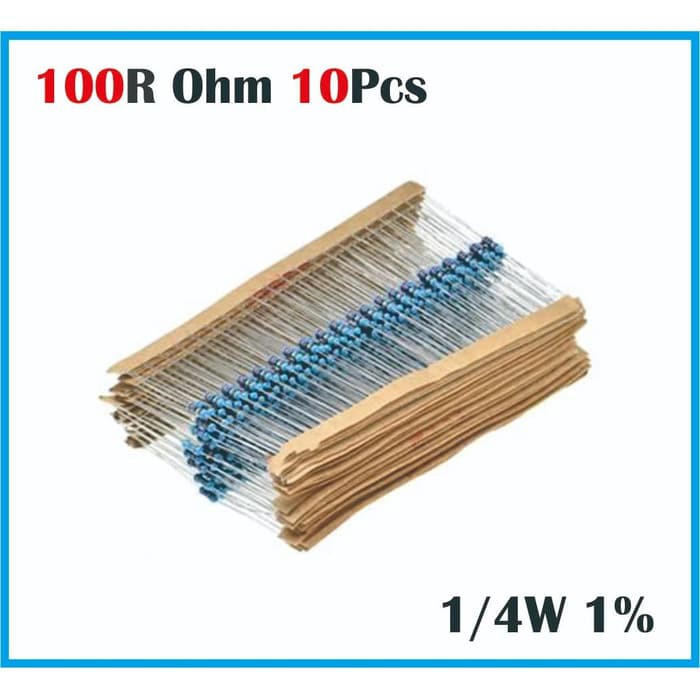 Resistor 100 Ohm 100R Ohm 100 R 1/4W 1% Metal film 10x 10 pcs