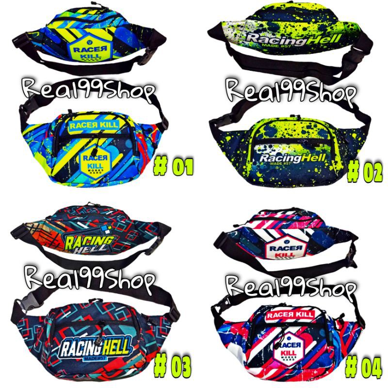 Tas Selempang Pria Racing Hell Waistbag Sepeda Unisex Slempang Sporty