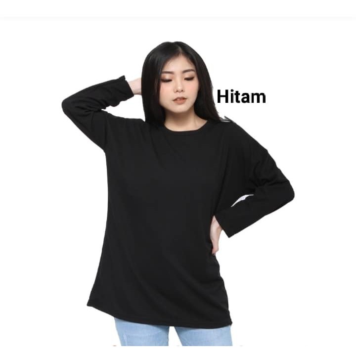 Kaos Polos Navy Panjang Wanita - Kaos Polos Panjang Navy - Kaos Oblong Polos - Kaos Polos Hijab