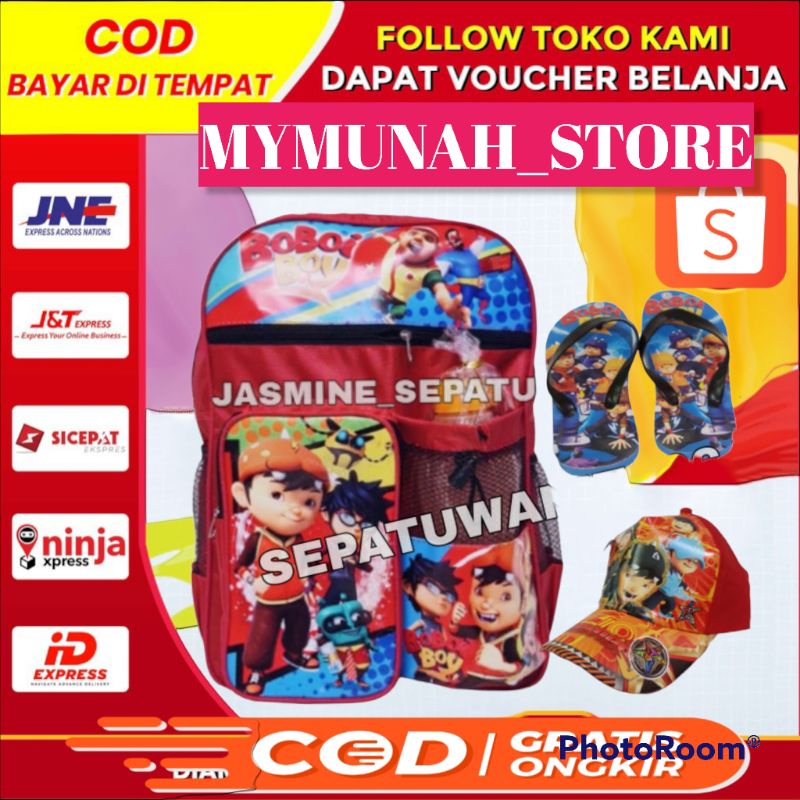 paket hemat tas ransel anak sekolah karakter Boboiboy