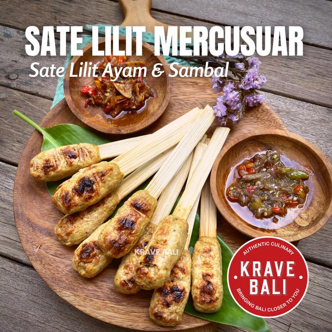 

TERBARU SATE LILIT AYAM MERCUSUAR & SAMBAL MAKANAN KHAS BALI ASLI 10 TUSUK Ready Stok