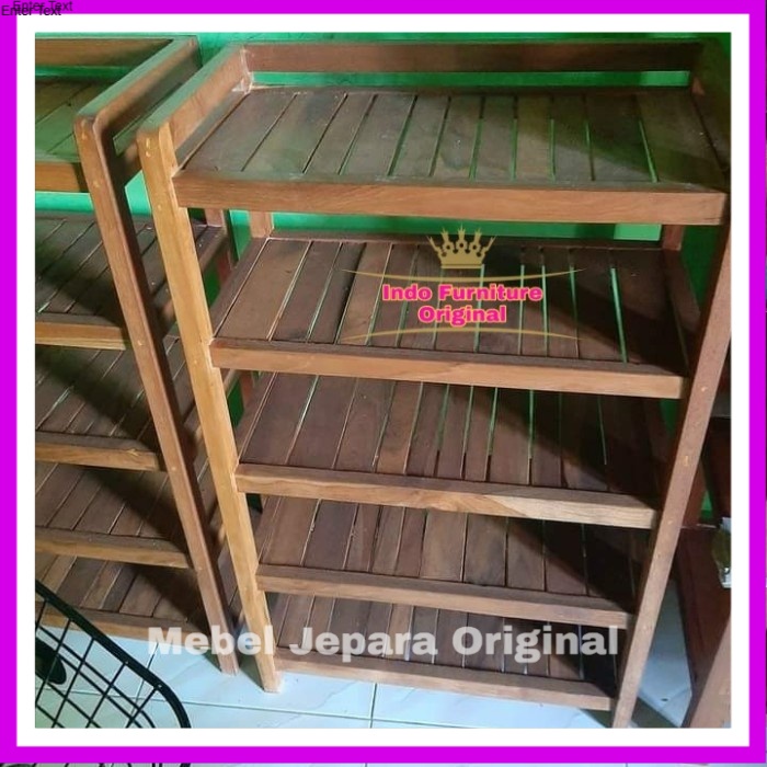 Rak Sandal/Sepatu/Rak Samping/Tempat Tas Kayu Bengkirai Kalimantan Murah