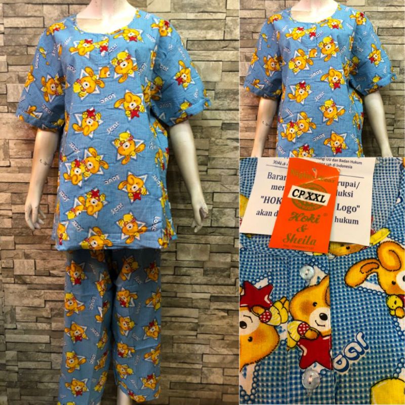 JUMBO HOKI SHEILA CP KATUN PIAMA | BAJU TIDUR MURAH-7
