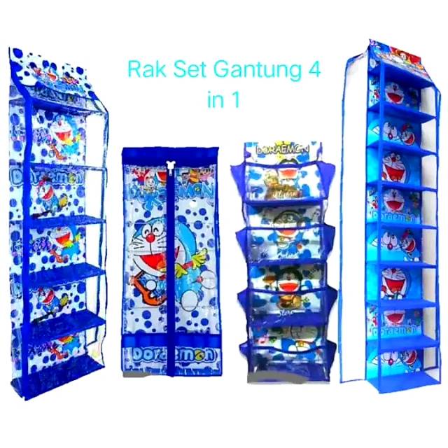 Rak Set Gantung 4 in 1 / Rak Gantung Oragnizer 4 in 1 ( Rak Tas Rak Sepatu Rak Jilbab Rak Kosmetik )