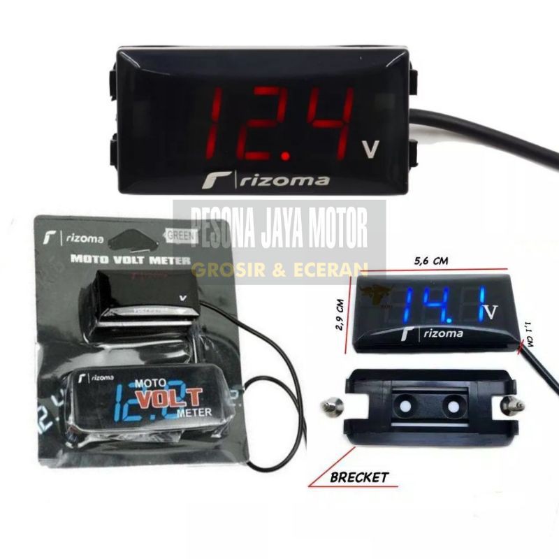 Volt Meter Motor Volt Meter Aki Digital Alat Pengukur Aki Motor