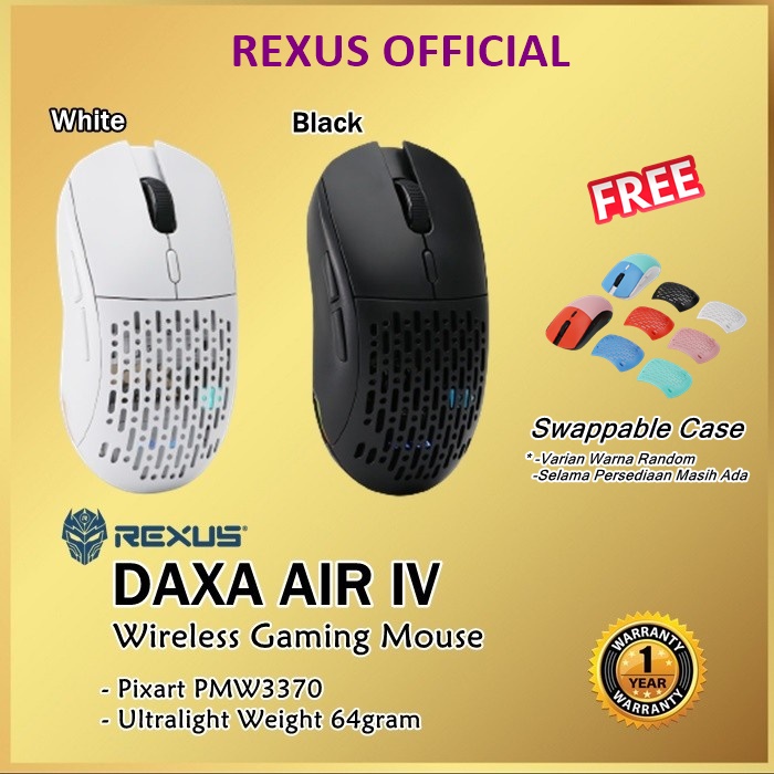 Rexus Daxa Air IV Wireless Gaming Mouse Air 4 Ultra Lightweight