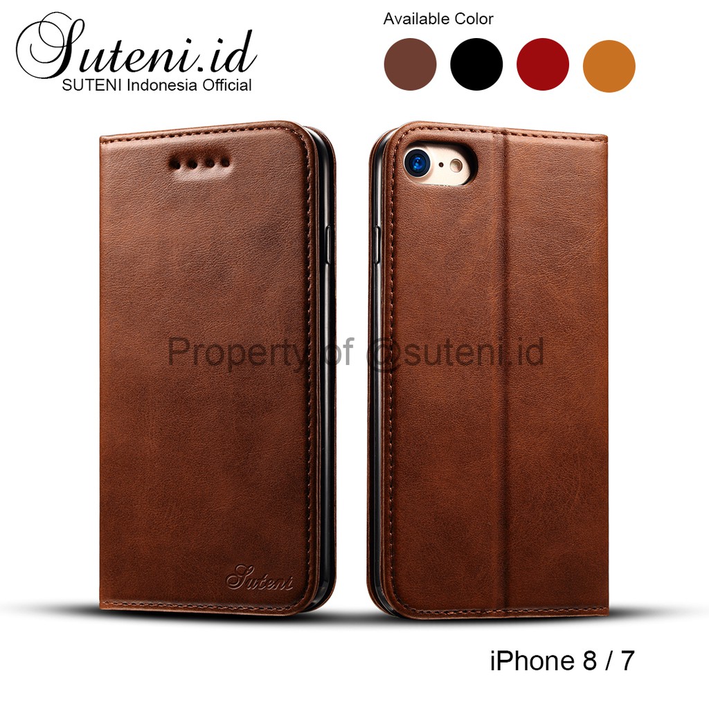 SUTENI Leather Flip Case iPhone 8 7 SE 2 SE2020 7 Plus 8 Plus SE 3 2022 Kulit Casing Cover Wallet Ca