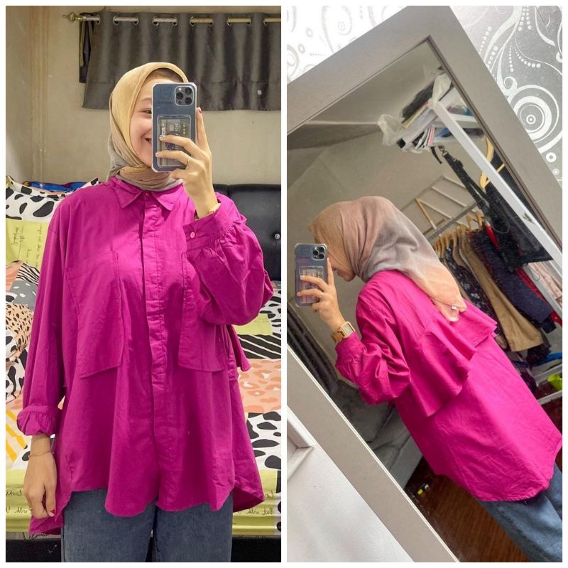 SELA KEMEJA BLOUSE BAHAN RAYON PREMIUM