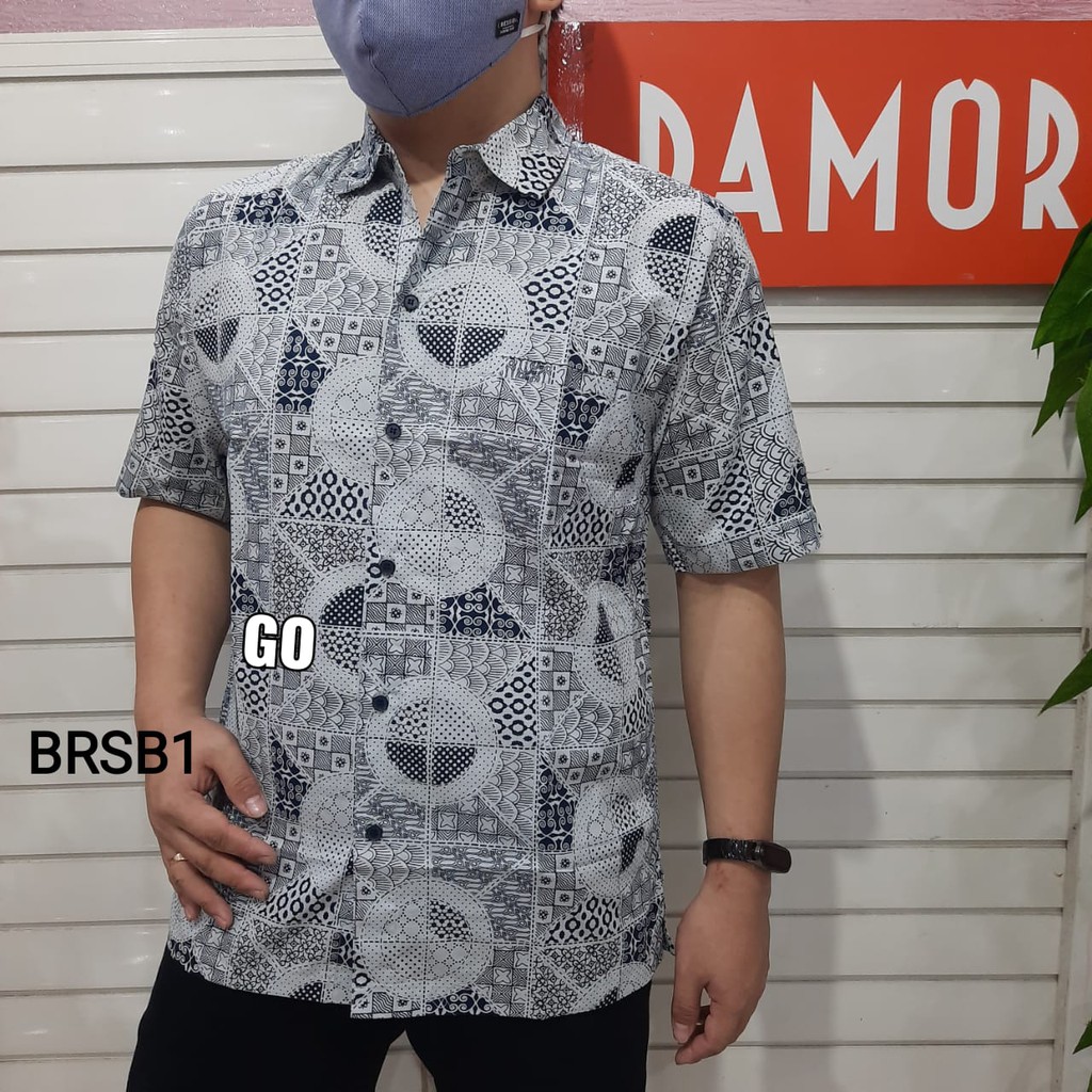 gof BRSB DAMOR (CRESSIDA) KEMEJA BATIK Cowok Pakaian Pria Baju Batik Dewasa Lengan Pendek