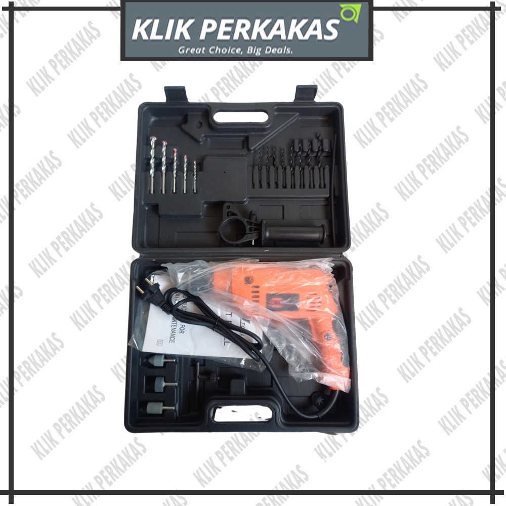 IWA Mesin Bor set 13mm DRL 13S - Mesin Bor 13mm Drill Machine IWA DRL13S / Impact Drill 13mm / Bor Impact 13mm / Mesin Bor Beton Tembok