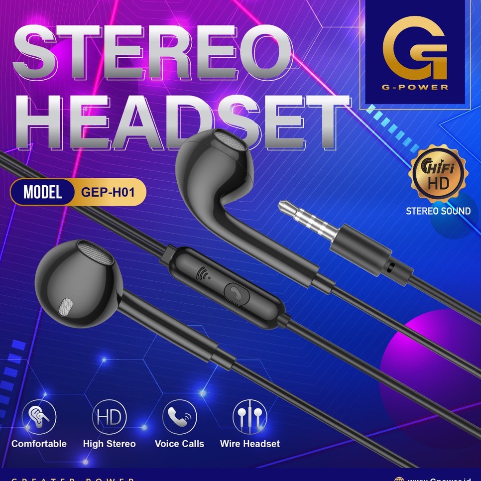 G-power headset Gep h01/earphone/handsfree/hi-fi extra bass/headset gaming /TERMURAH DAN BERGARANSI