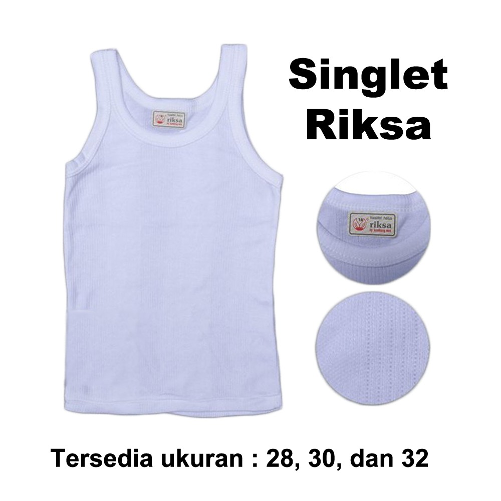 3 Pcs Singlet Anak Merk Riksa | Kaos Dalam Anak Unisex | Singlet Bayi | Pakaian Dalam | Sguna 3 Pcs