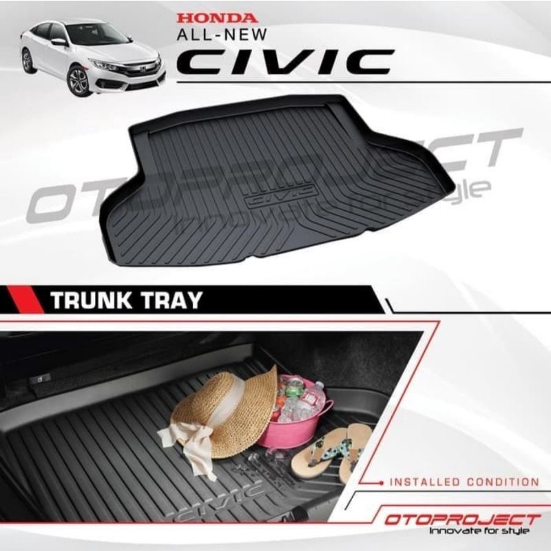Trunk Tray Karpet Karet Bagasi Mobil HONDA ALL NEW CIVIC - CIVIC TURBO