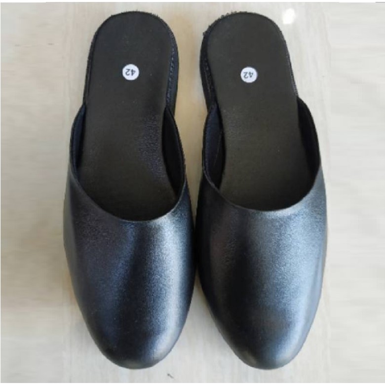 SANDAL PENGANTIN PRIA SLOP TUTONG BUSTONG KULIT SAPI ASLI PESTA ADAT JAWA UKURAN BESAR JUMBO BIG SIZ