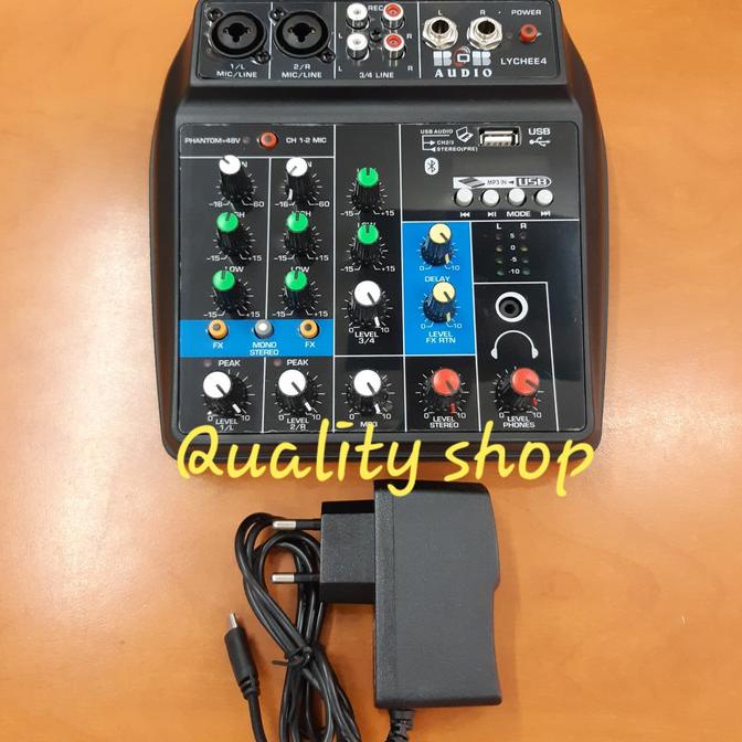 Mixer Mini 4 Channel Usb Bluetooth Effect Vocal Delay Baru