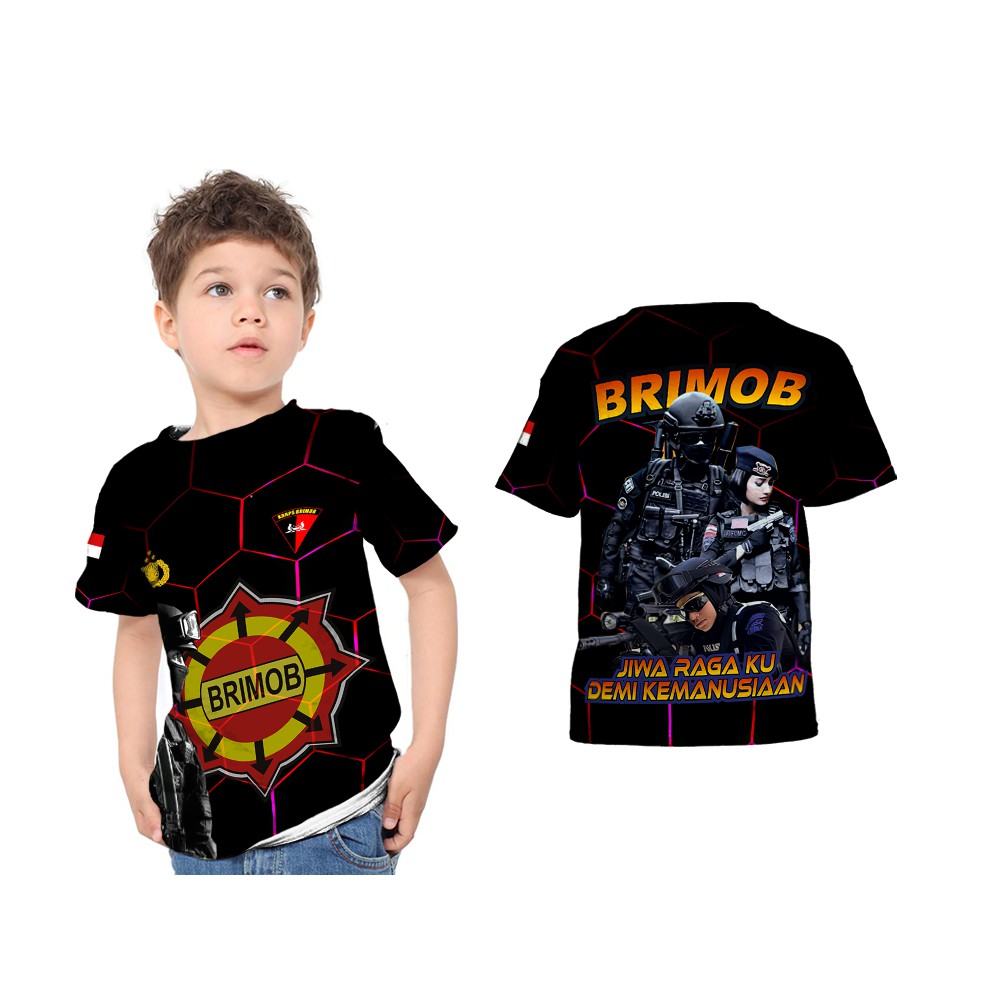 Kaos Brimob Anak | Kaos Brimob Loreng | Kaos Brimob Anak Anak