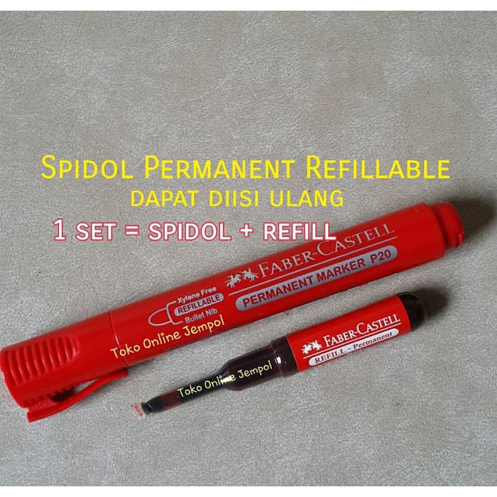 

Jual ATK0262FC MERAH Spidol bisa isi ulang Refill Faber Spidol Permanent Berkualitas