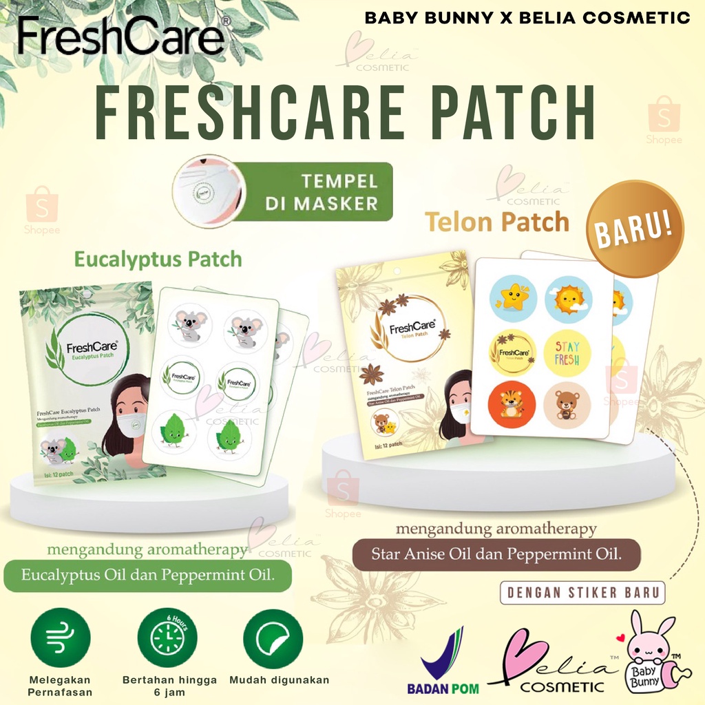 ❤ BELIA ❤ FRESHCARE Eucalyptus Patch | Isi 12 Patch | BPOM Fresh care