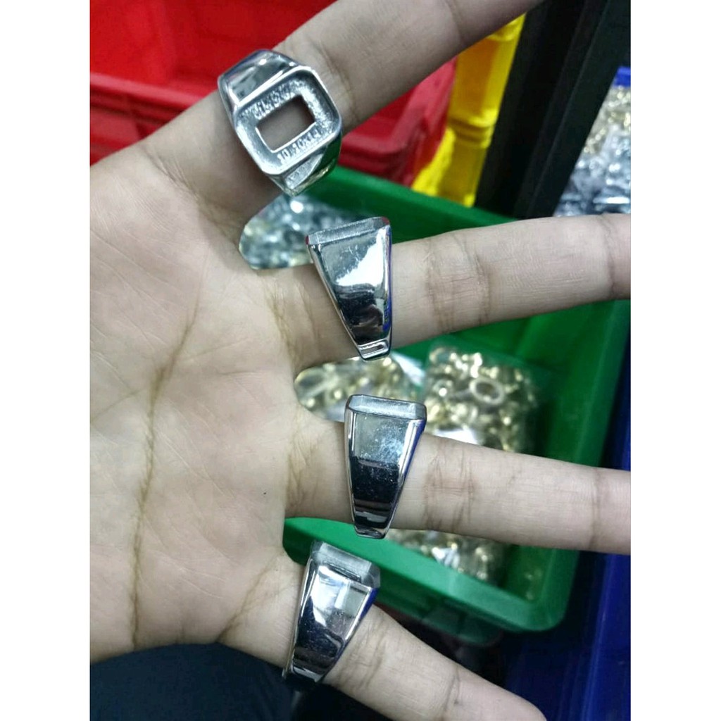 EMBAN GAGANG KOKOT RING IKAT CINCIN TITANIUM OCTAGON SQUARE KANTORAN