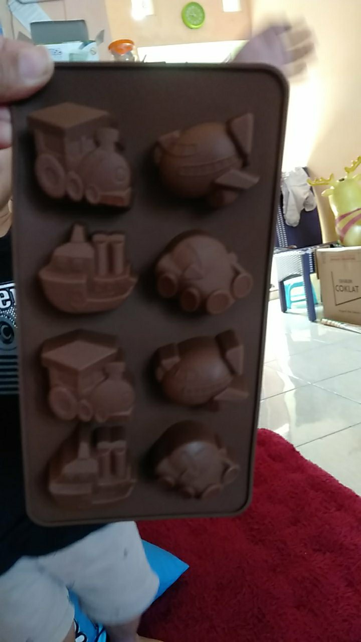 Indomada Cetakan Silikon Fondant Coklat Puding Jelly Pesawat Kereta Kapal Mobil Silicone Mold