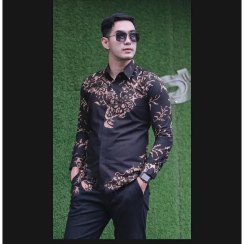 kemeja batik pria SLIMFIT lengan panjang premium furing kondangan origina remaja laki laki terbaru