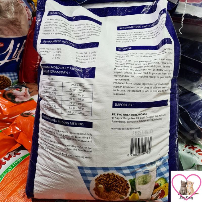 Life Cat Dry Food Premium Quality 10kg Makanan Kucing