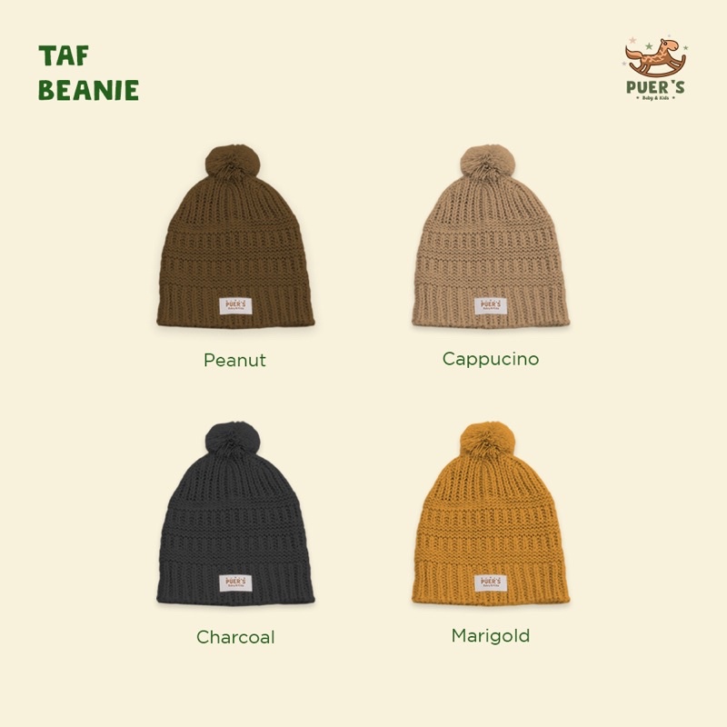 BEANIE BAYI PUER'S TAF BEANIE ( TOPI BAYI/ TOPI ANAK /BEANIE ANAK/ KUPLUK BAYI)