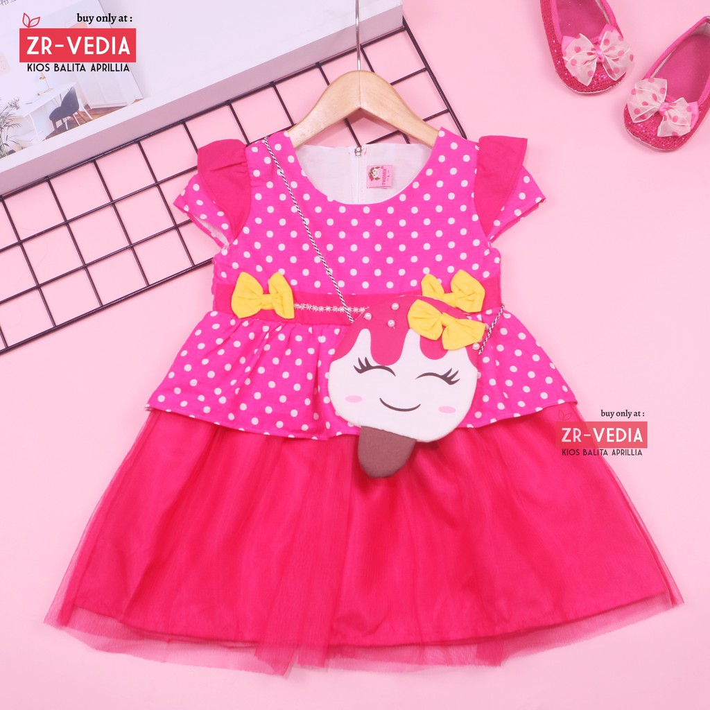 (GRATIS TAS) Dress Sakura 3-18 Bulan / SNI Baju Anak Bayi Perempuan EXPORT Quality Dres Branded Karakter