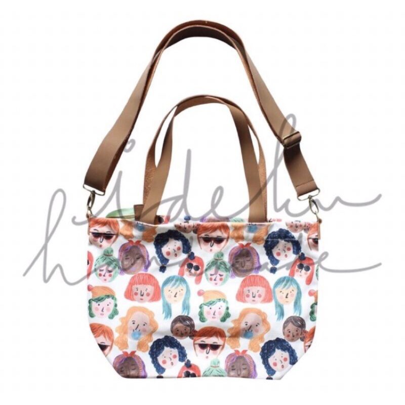 tote bag faces - tas ideku handmade