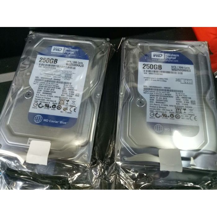 HDD PC SATA 250GB 3'5&quot;INCH-WDC -SEAGATE-HITACHI 100% SENTINEL &amp; BAGUS 100%original